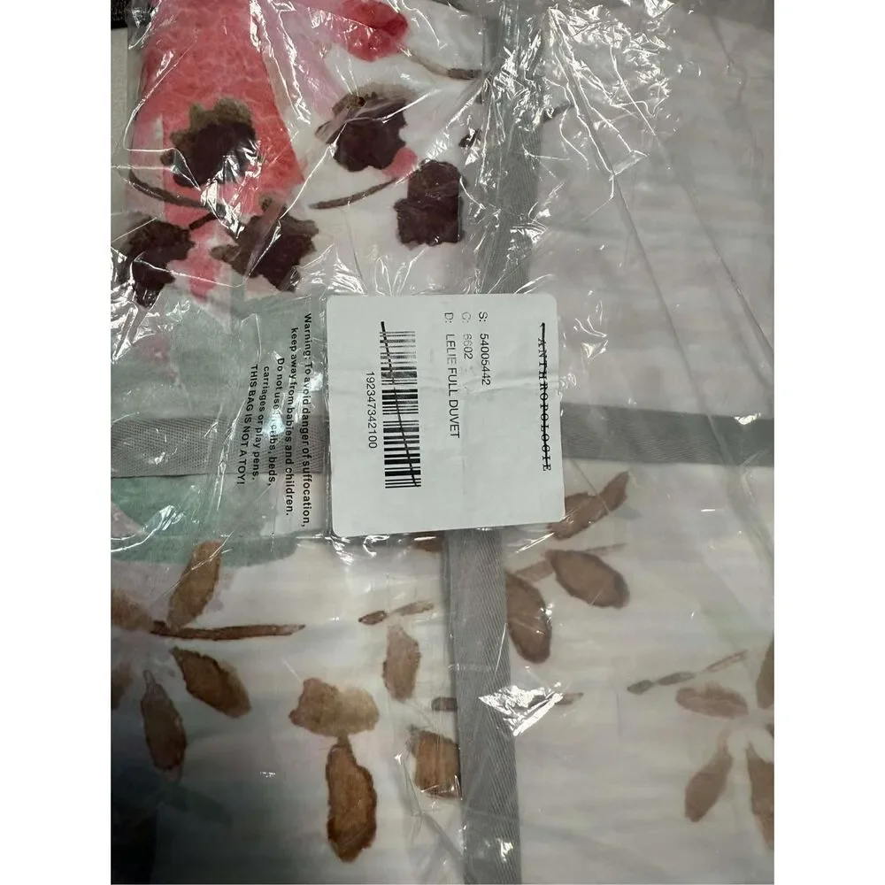 NWT Anthropologie Lelie Full Size Duvet Cover Floral Size Full